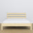 Wooden double bed clear pine – side view, proportions and shape, bedroom