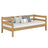 Sofa bed natural oak – oak side barrier, safety for children
