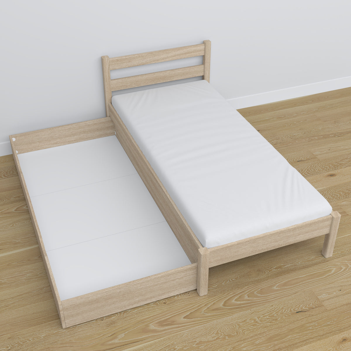 Nizio pine slatted base for bed with drawer – durable support base