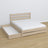 Oak double bed with drawer bleached oak – open drawer, spacious interior