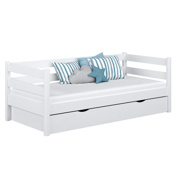sofa bed with drawer N01 wooden in custom RAL/NCS colour – solid wood, Nizio