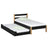 Wooden bed with mattress drawer black-oak – extended drawer, guest