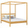 Wooden canopy double bed N01 natural pine – overall view, solid pine wood