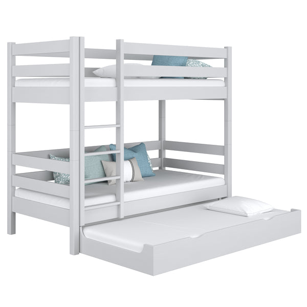 Grey Wooden Bunk Bed with Mattress Drawer – Scandi Children’s Room