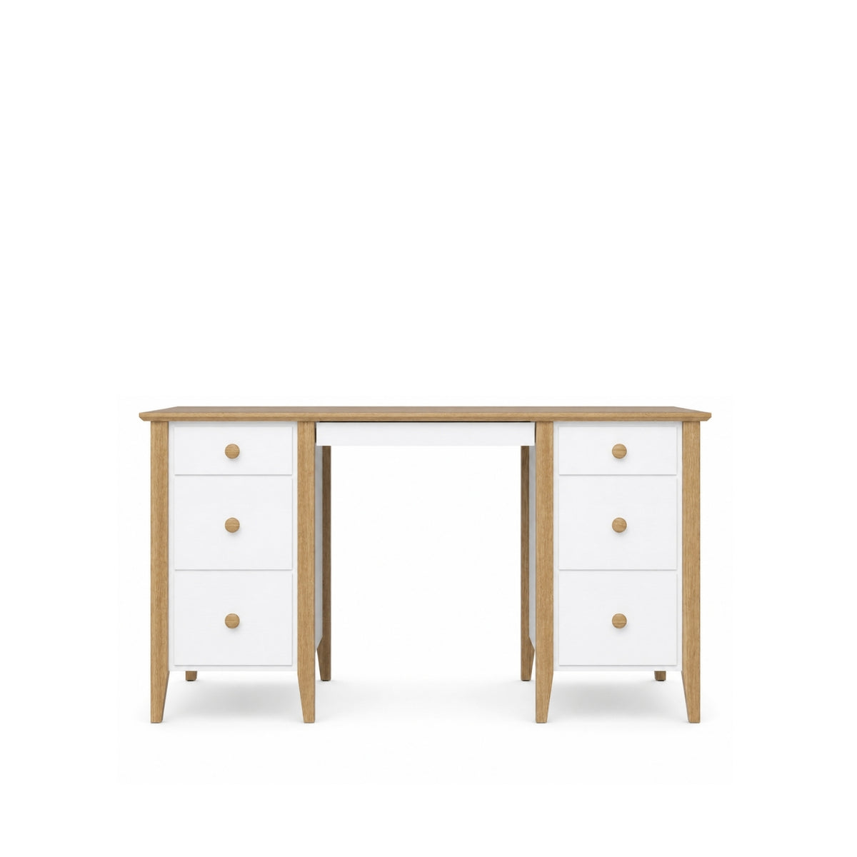 Wooden desk 6S Scandi white / natural oak