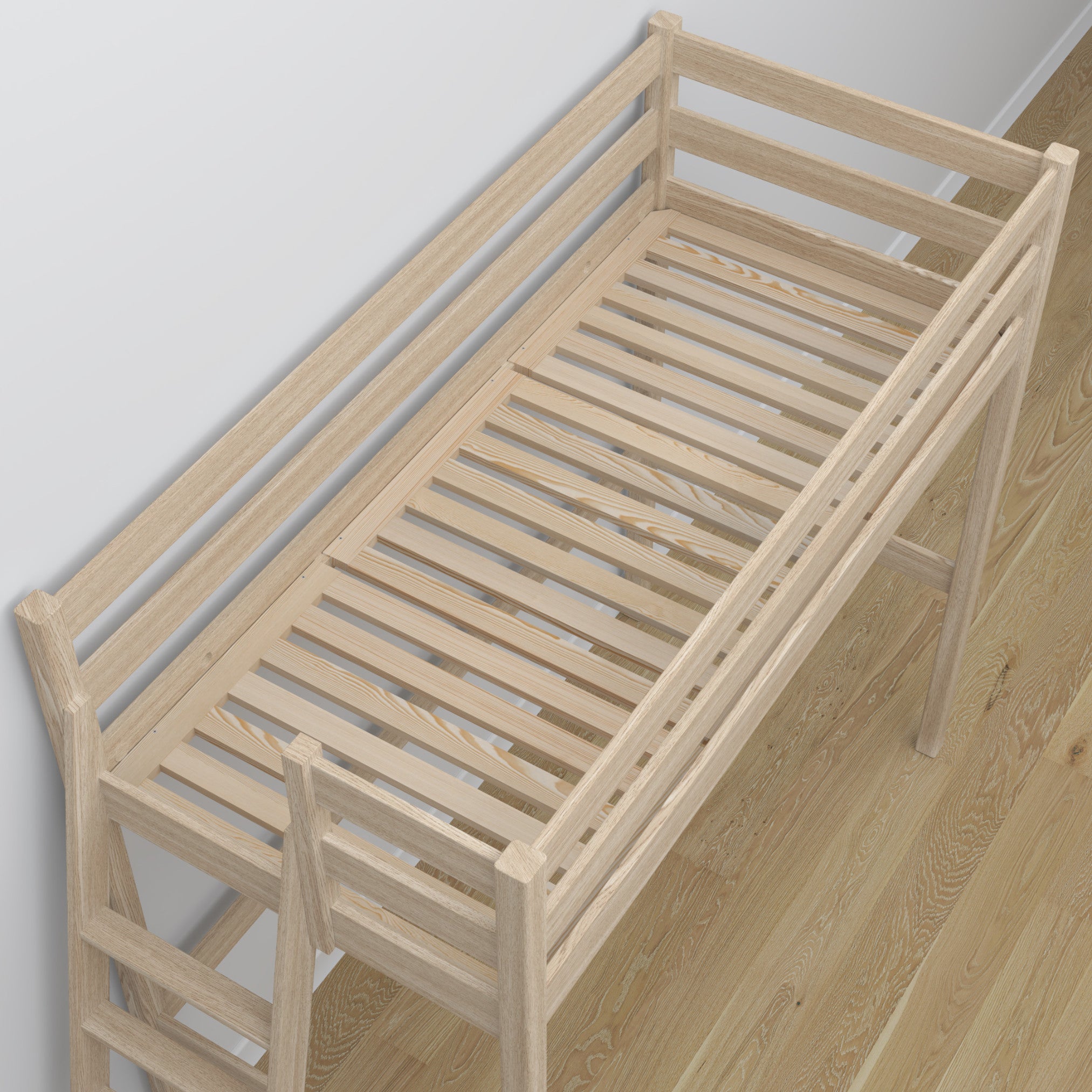 Bleached Oak Loft Bed – Ladder and Joint Details, Nizio Home