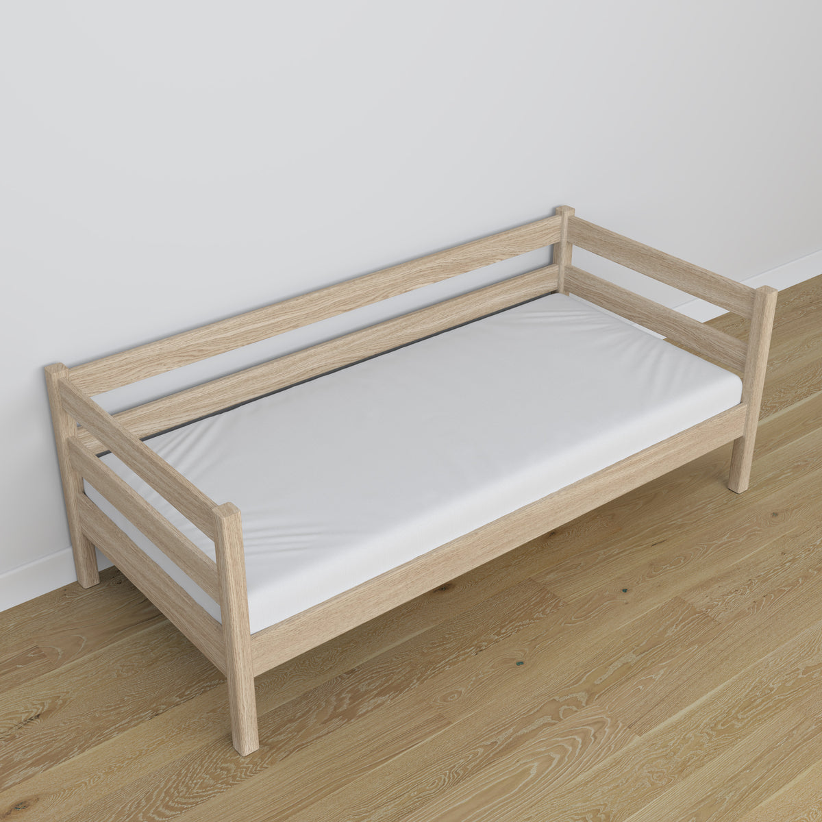 Sofa bed bleached oak made of oak – dimensions and diagram, Nizio
