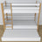 White and Oak Wooden Bunk Bed – Dimensions and Diagram with Mattress Drawer