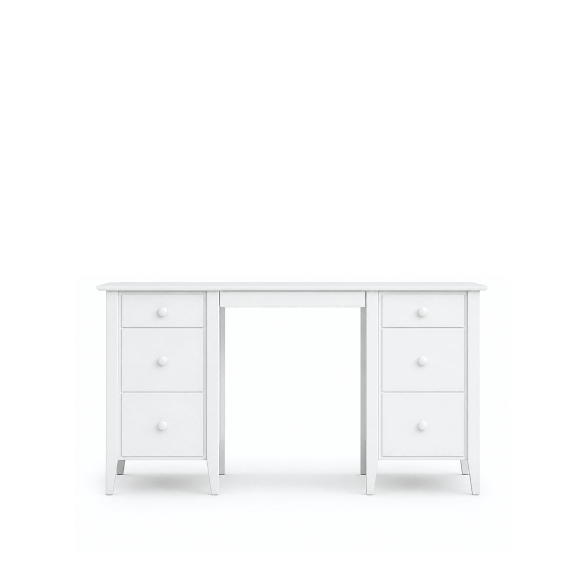 Desk with 6 drawers wooden white – office and youth room, scandi