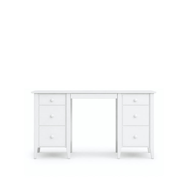 Desk with 6 drawers wooden white – office and youth room, scandi