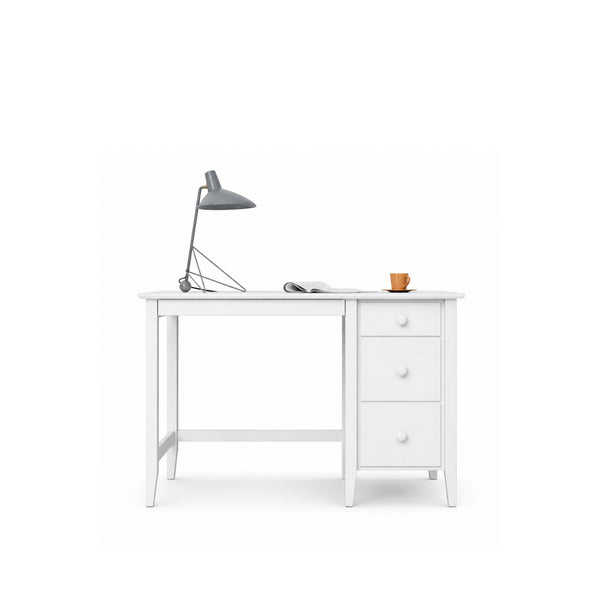 Desk with 3 drawers wooden white – office and youth room, scandi