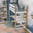 Loft bed white/oak – wooden desk under the sleeping area, scandi children’s room