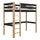 Black and Oak Wooden Loft Bed – Children’s Room, Solid Wood, Scandi Style