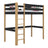 Black and Oak Wooden Loft Bed – Children’s Room, Solid Wood, Scandi Style