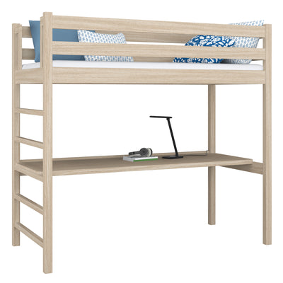 Oak Loft Bed with Desk Bleached Oak – Children’s Room, Scandi Nizio
