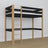 Loft bed black/oak wooden – dimensions and diagram, Nizio