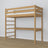 Natural Oak Loft Bed with Desk – Frame and Slats, Nizio
