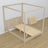 Bleached oak canopy bed made of oak – side view, scandi style