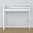 White Wooden Loft Bed – Slatted Frame, Side View