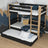Black and Oak Bunk Bed for Children – Mattress Drawer, Wooden, Nizio