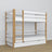 White and Oak Wooden Bunk Bed – Interior of Mattress Drawer, Children’s Room