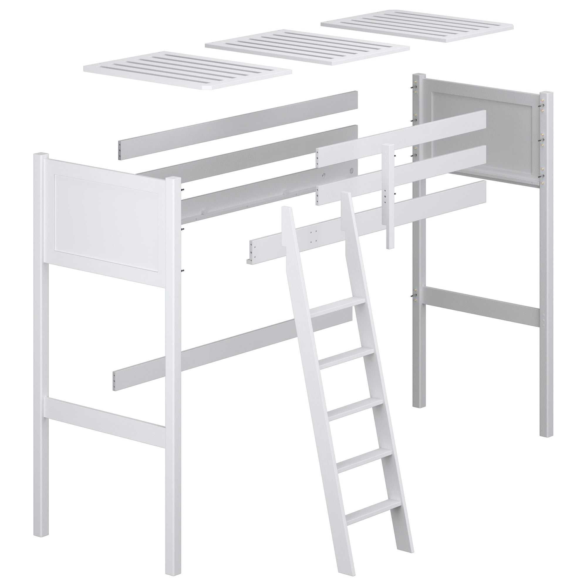 Loft bed bleached oak oak – dimensions and diagram, Nizio