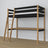 Loft bed with desk black/oak wooden – dimensions, Nizio Home