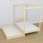 Clear pine canopy bed with drawer – side view, wooden