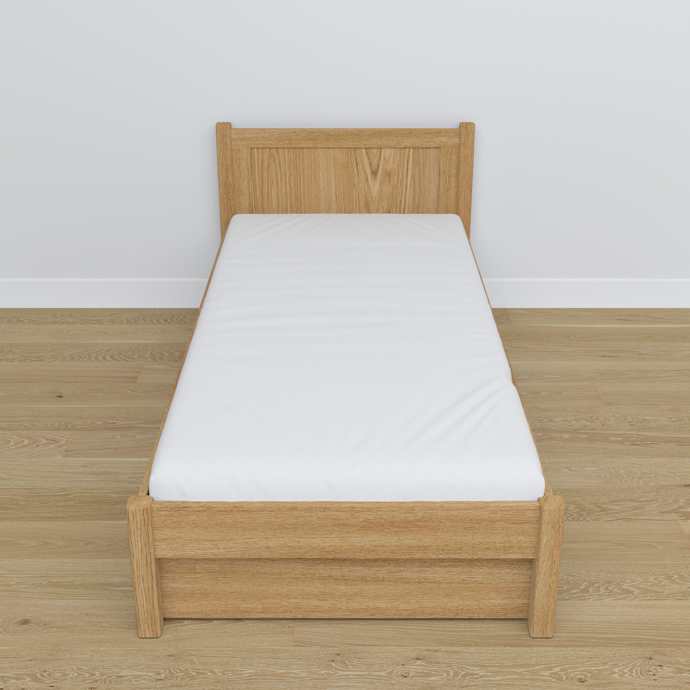 Natural Oak Bed with Drawer – Oak Runners and Details, Nizio