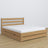 Double bed natural oak with drawer – oak headboard, close-up