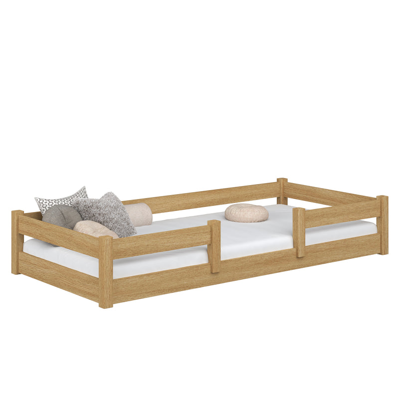 Low Bed Oak Natural Oak – Bedroom, Solid Wood, Scandinavian Style, Nizio