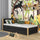 Single bed with drawer wooden black-oak – children’s room, scandi style
