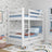 White Wooden Bunk Bed – Open Drawer, Spacious Storage Under the Bed