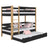 Black and Oak Wooden Bunk Bed with Mattress Drawer – Scandi Children’s Room