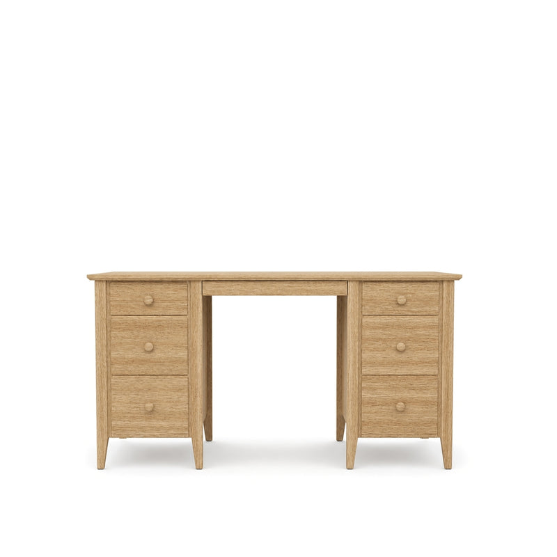 Desk with 6 drawers oak natural oak – office and youth room, scandi