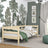Sofa bed wooden clear pine – side view, shape and proportions of the furniture