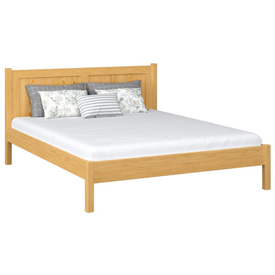 Wooden double bed natural pine – bedroom, solid wood, Scandinavian style