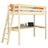 Clear Pine Wooden Loft Bed with Desk – Children’s Room, Scandi Nizio
