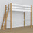 Loft bed white/oak wooden – top view of the sleeping area