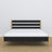 Double bed black and oak – wooden slatted frame, Nizio Home