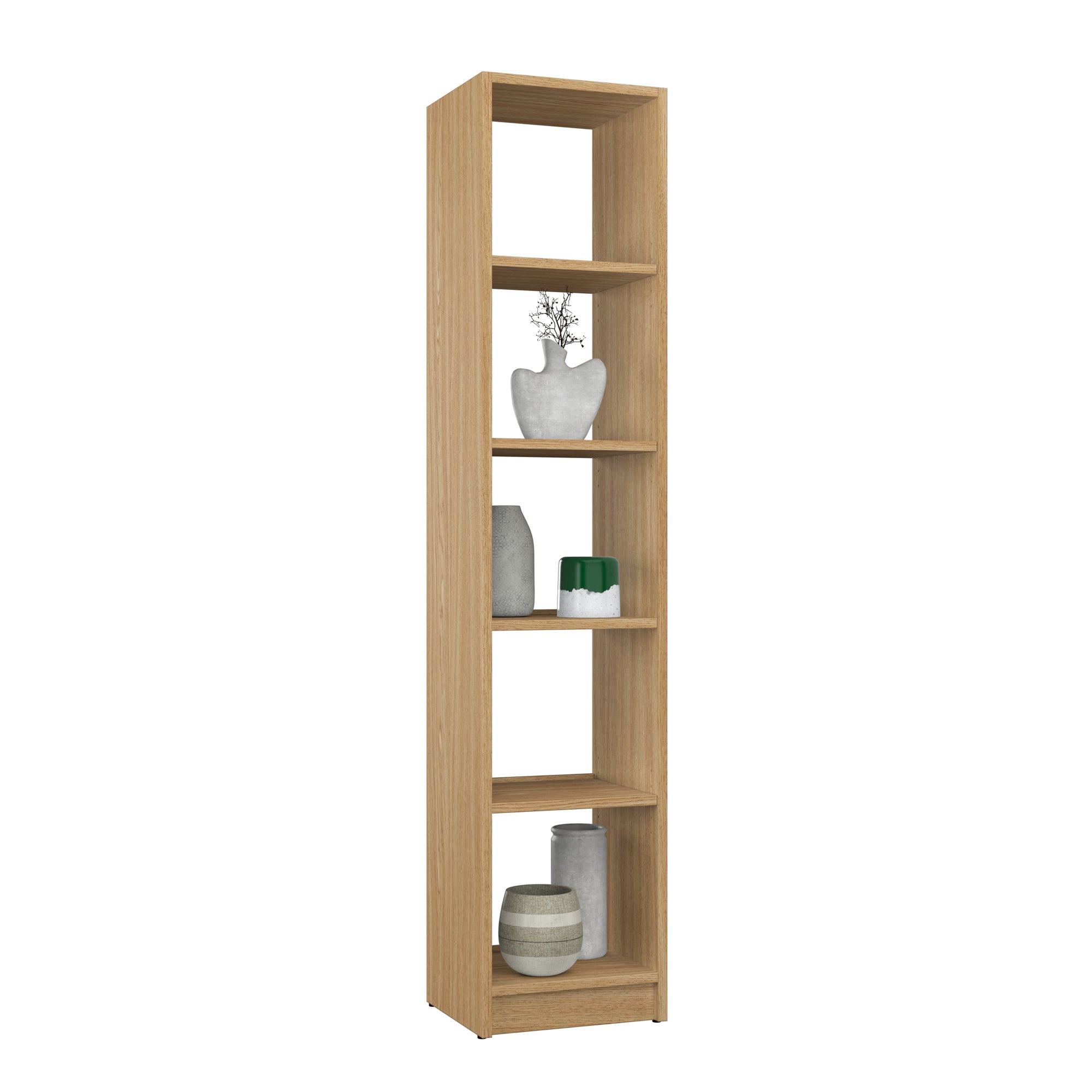Bookcase oak natural oak – living room and office, solid wood, Scandinavian style Nizio