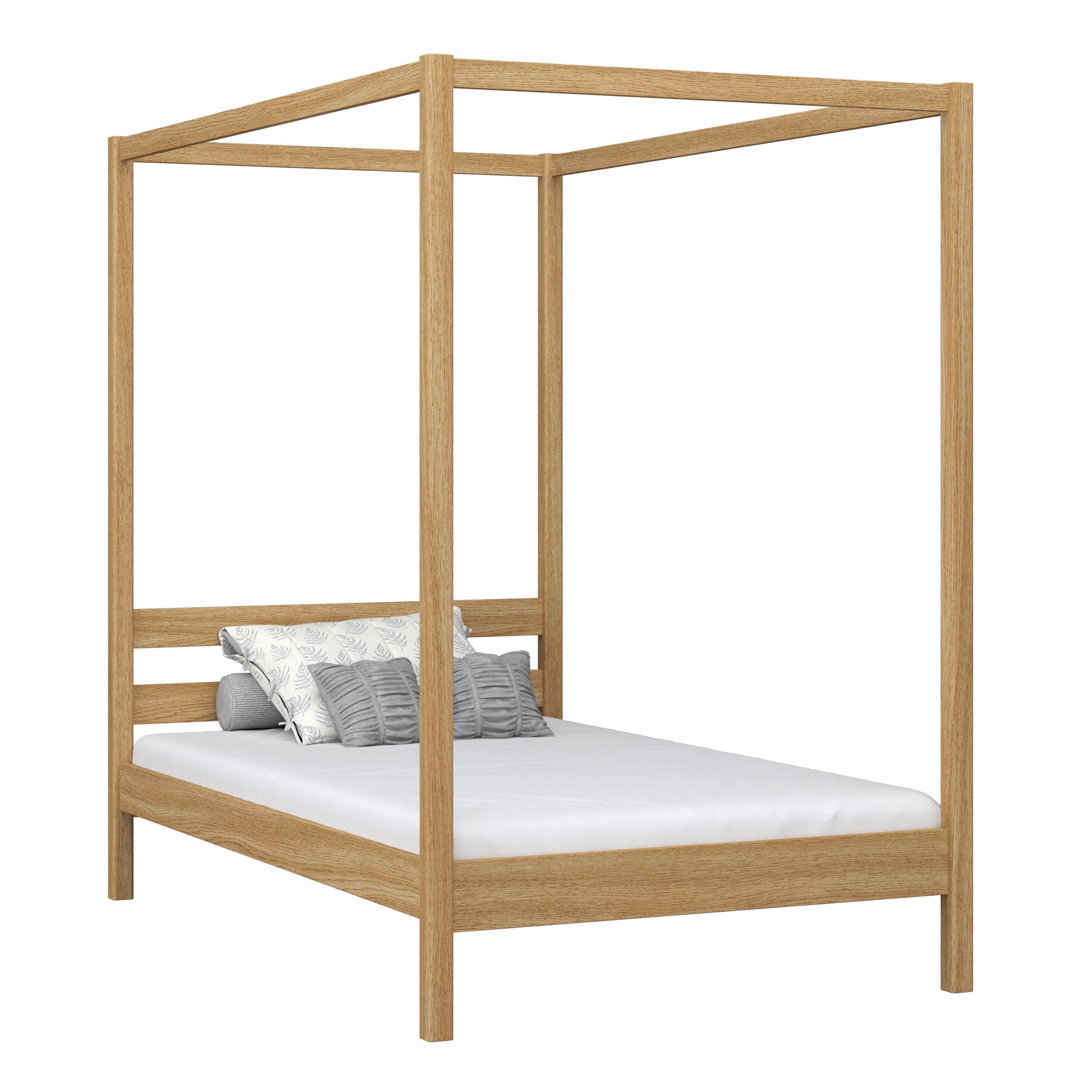 Oak canopy bed natural oak – child’s room, Scandinavian style, Nizio