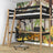 Black and Oak Wooden Loft Bed with Desk – Ladder and Safety Rail