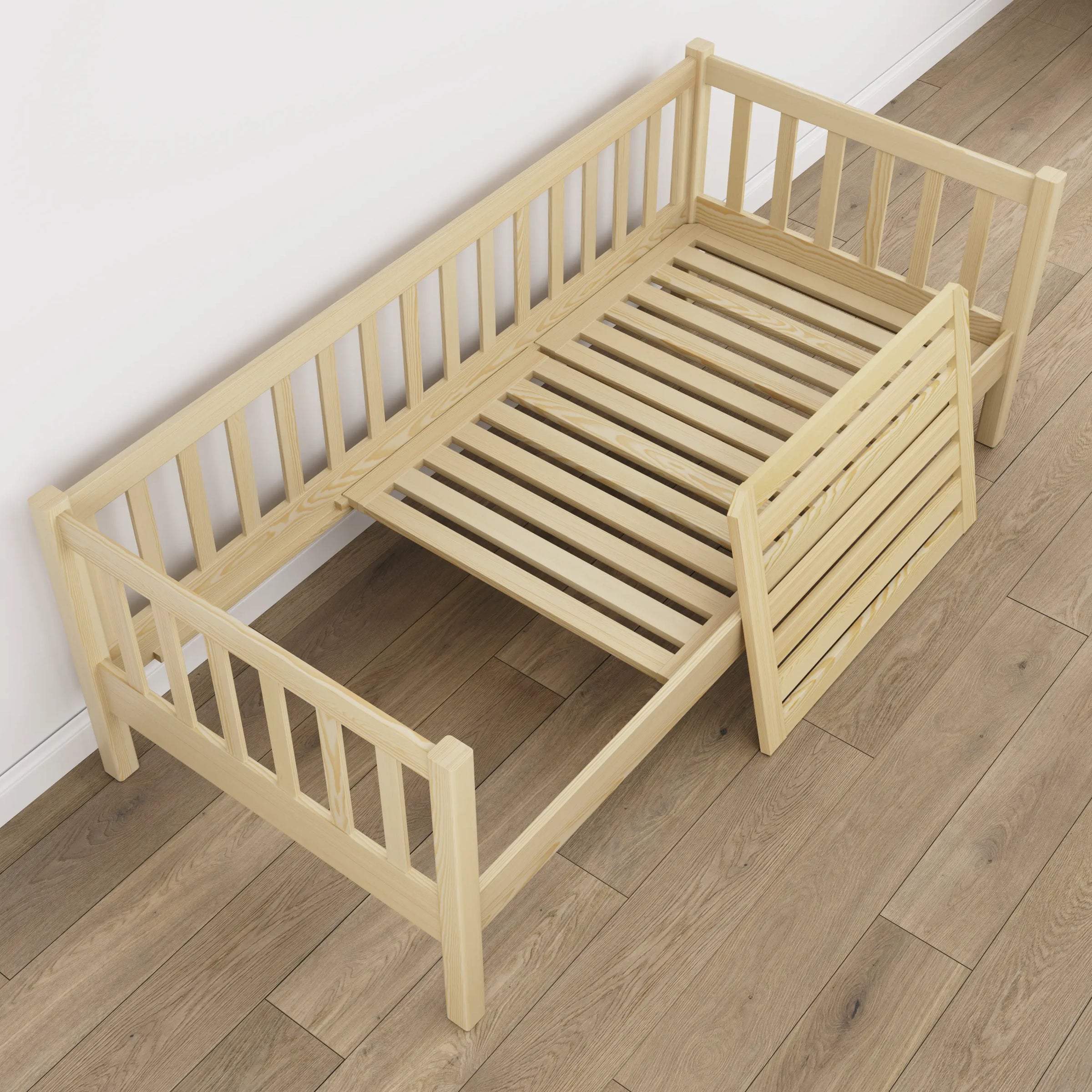 Sofa bed wooden clear pine – wood and joint details, Nizio Home