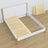 Wooden double bed white and oak – dimensions and diagram, Nizio Home