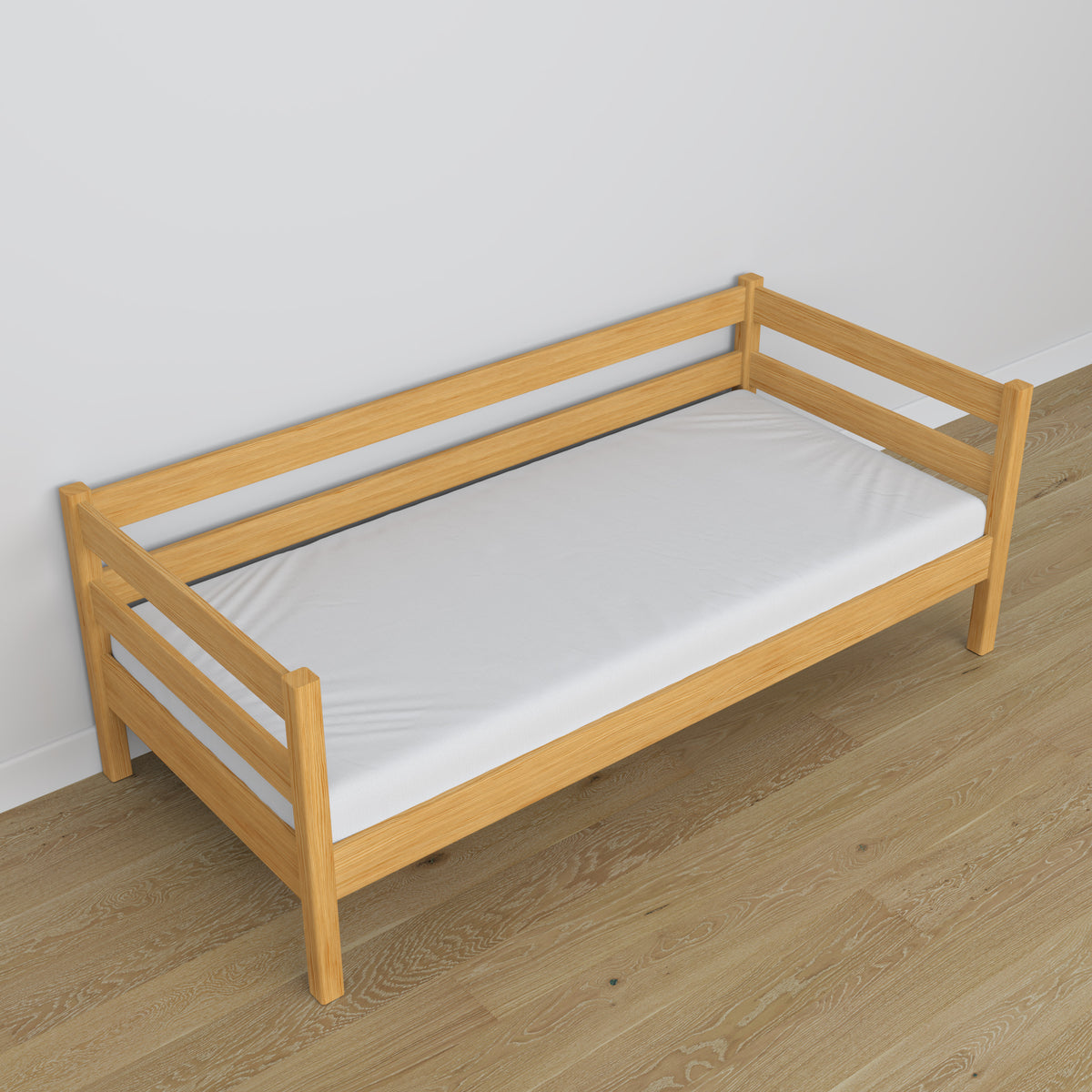 Natural pine sofa bed made of wood – dimensions and diagram, Nizio