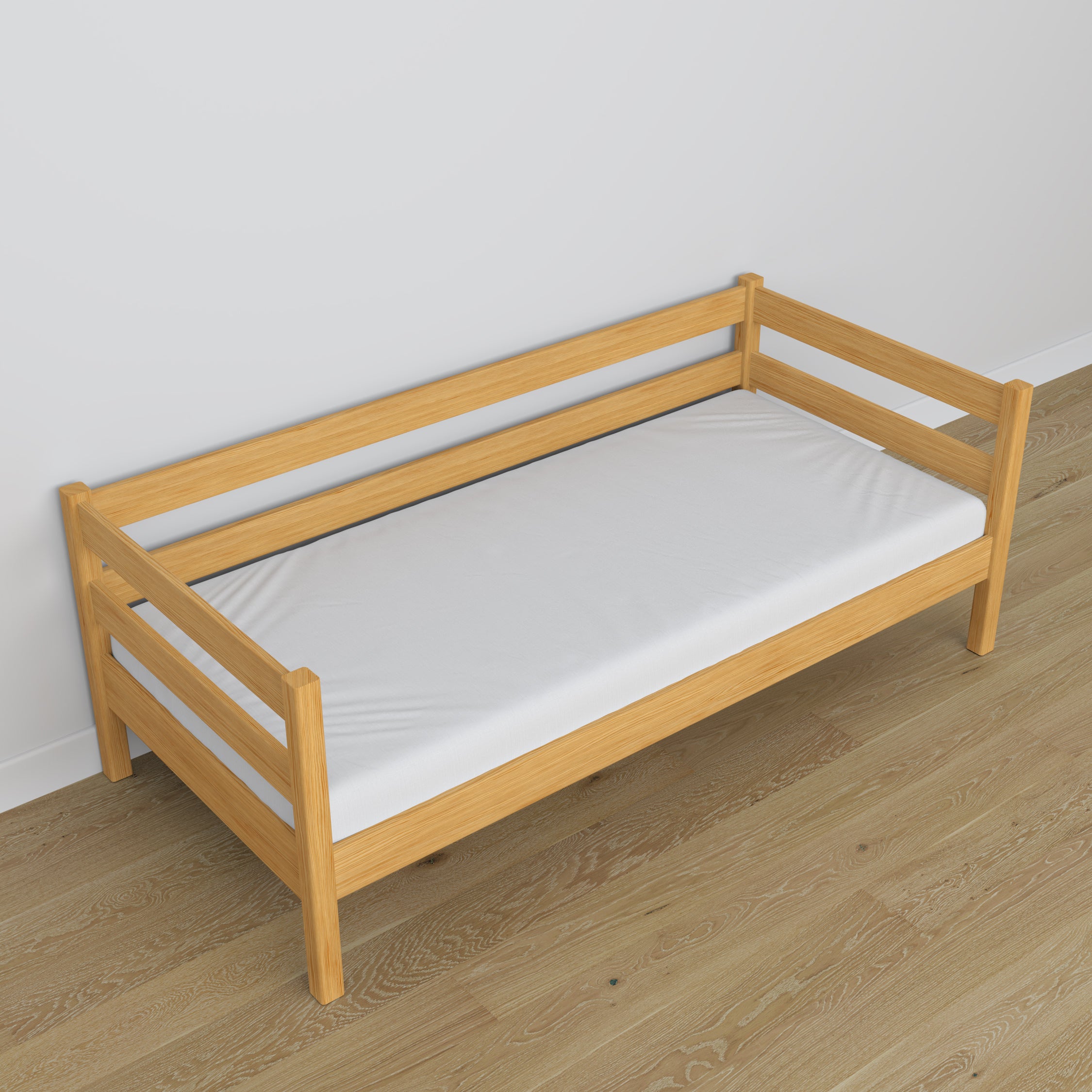 Natural pine sofa bed made of wood – dimensions and diagram, Nizio