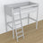 Loft bed grey wooden – top view of the sleeping area