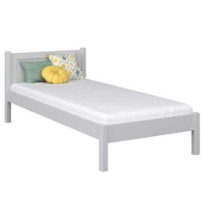 Single wooden bed grey – children’s room, solid wood, scandi style