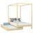 Wooden canopy bed with mattress drawer clear pine – scandi child’s room